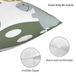 Personalised Cartoon Plant Dinosaur Throw Pillow Cover with Name Home Decor Holiday Birthday Gift for Boys Girls