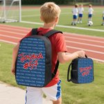 Personalized Supported Ball Team Name Number Backpack Lunch Bag Pencil Case Set Back to School Birthday Game Day Gift for Students
