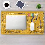 Personalized Multicolor Non-Slip Large-Size Desk Mat Mouse Pad with Name and Initial Office Accessory Birthday Gift for Students Colleagues Friends