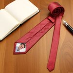 Personalisierte Streifen Foto Patch Krawatte mit Namen und Geschenkbox Herren Accessoire Hochzeit Jahrestag Business Geschenk für Ehemann Papa