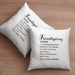 Personalized Friendsgiving Definition Soft Throw Pillow Cover with Text Couch Decor Thanksgiving Birthday Gift for Friends