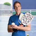 Personalized Face Photo Waterproof Pickleball Paddle Cover with Hook Mother's Father's Day Birthday Gift for Dad Mom Grandparent Pickleball Player