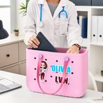Personalized 3D Printed Cartoon Character Acrylic Bag Charm Accessories for Bogg with Name Graduation Birthday Gift for Nurse Doctor Medical Staff