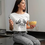Personalized Humorous Text Skeleton Hands Sexy Crop Top with Name Birthday Valentine's Day Anniversary Gift for Girlfriend Wife