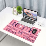 Personalized Multicolor Non-Slip Large-Size Desk Mat Mouse Pad with Name and Initial Office Accessory Birthday Gift for Students Colleagues Friends