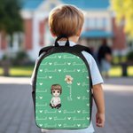 Personalizado lindo personaje de dibujos animados Corazón Nacimiento Flor Mochila Bolsa de almuerzo Estuche con nombre de vuelta a la escuela Regalo de cumpleaños para niños Niñas