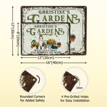 Personalized Cartoon Character Vintage Garden Metal Sign with Name Garden Decor Housewarming Birthday Gift for Grandma Mom Gardening Lovers