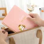 Personalized Floral Book Cartoon Reading Character Weekly Planner A5 Notebook with Name and Title Back to School Birthday Gift for Family Friends