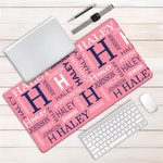 Personalized Multicolor Non-Slip Large-Size Desk Mat Mouse Pad with Name and Initial Office Accessory Birthday Gift for Students Colleagues Friends