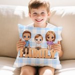 Personalised 1-5 Cartoon Characters Family Throw Pillow Cover Home Decor Birthday Anniversary Housewarming Gift for Family