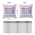 Personalised 1-5 Cartoon Characters Family Throw Pillow Cover Home Decor Birthday Anniversary Housewarming Gift for Family