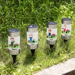 Lampe solaire de jardin imperméable avec nom amovible Personnalisé Cartoon Gardener Décoration de jardin Cadeau d'anniversaire pour la famille Les amoureux du jardinage
