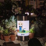Lampe solaire de jardin imperméable avec nom amovible Personnalisé Cartoon Gardener Décoration de jardin Cadeau d'anniversaire pour la famille Les amoureux du jardinage