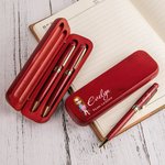 Personligt set med kulspetspenna och fodral i trä med namn och titel Kontorsmaterial Uppskattningsgåva för anställda Kollegor