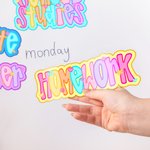 Personalized Flower Heart Bright Colored Letter Whiteboard Magnet with Text Daily Teaching Tool Back to School Gift for Teachers