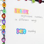 Personalized Flower Heart Bright Colored Letter Whiteboard Magnet with Text Daily Teaching Tool Back to School Gift for Teachers