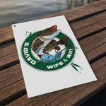 Personalized Fishing Theme Highly Absorbent Soft Waffle Towel with Name Text and Clip Outdoor Gear Birthday Gift for Dad Fishing Enthusiast