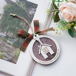 Personalised Sweet Home Striped Checkered Bow Wooden Ornament with Text Year and Key Charm  Home Decor Housewarming Gift for Family Friend