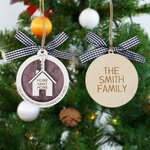 Personalised Sweet Home Striped Checkered Bow Wooden Ornament with Text Year and Key Charm  Home Decor Housewarming Gift for Family Friend