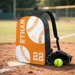 Personalised Multicolor Ball Sports Backpack Lunch Bag Pencil Case Set with Name and Number Team Training Back to School Gift for Kids Students