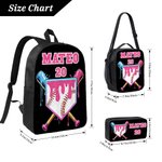 Personalized Ice Cream Dripping Baseball Backpack Lunch Bag Pencil Case Set with Name and Number Back to School Birthday Gift for Boys Girls