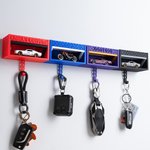 Personalised Car Garage Design Key Holder Hooks with Text and Opening Door Home Decor Housewarming Gift for Friends Family