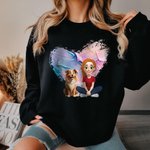 Personalized 3D Cartoon Dog and Girl T-shirt Sweatshirt Birthday Adoption Anniversary Gift for Dog Moms Dog Lovers