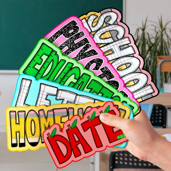 Personalized Cute Notebook Pencil Teacher Elements Letter Whiteboard Magnet with Text Interactive Teaching Tool Back to School Gift for Teachers