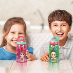 Gepersonaliseerd schattig cartoon karakter initiaal 16 oz Kid waterfles met naam en siliconen rietje verjaardag terug naar school Gift voor jongens meisjes