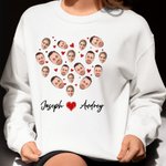 Personalizzato Funny Lover Face Photo Couple T-shirt Felpa con nome Romantic Anniversary Birthday Gift for Him Her