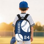 Personalised Multicolor Ball Sports Backpack Lunch Bag Pencil Case Set with Name and Number Team Training Back to School Gift for Kids Students