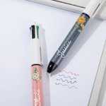 Penna a sfera personalizzata glitterata 4 in 1 con nome e fiore di nascita regalo ideale per occassioni speciali per insegnanti e infermieri