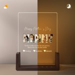 Veilleuse LED avec Socle en Bois Personnalisée avec Photos Noms et Textes Cadeau d'Anniversaire pour Maman ou Grand-mère