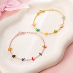 Personalizada Colorido Esmalte Letra Burbuja Pulsera Collar con Nombre Dainty Joyería Aniversario Cumpleaños Regalo para Mujeres