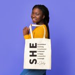 Self Care She Is Motivated Bolsa de lona grande personalizada con nombre y frases inspiradoras Regalo de ánimo y afirmación para mujer