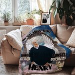 Coperta commemorativa personalizzata Heaven Angel Wings con foto e nome Ricordo in memoria di una persona amata Regalo di simpatia per la perdita di una persona amata