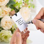 Personalised Cartoon Bride and Groom Watercolour Label Shot Bottle with Name and Date Wedding Favor Decor for Couple Guest Newlywed