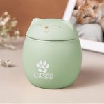 Urne en Céramique Personnalisée avec Nom Date et Motif Gravés Style de Chien et Chat Cadeau Commémoratif pour Amoureux des Animaux de Compagnie