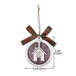 Personalised Sweet Home Striped Checkered Bow Wooden Ornament with Text Year and Key Charm  Home Decor Housewarming Gift for Family Friend