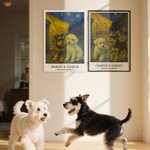 Personalized Night Cafe Oil-Painting Style Photo Poster Painting Framed Painting with Name and Text Birthday Anniversary Gift for Family Friends