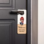 Personalized Cartoon Character Door Hanger with Name and Text Door Knob Decoration Birthday Office Gift for Family Friends