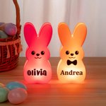 Ornamento luminoso multicolore personalizzato a forma del coniglietto pasquale con nome decorazione pasquale regalo per bambini
