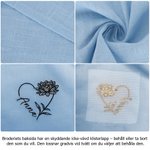 Personligt broderat Födelseblomma Andningsaktiv kortärmad V-halsskjorta med namn Födelsedag Jubileum Mors dag present för kvinnor