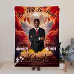 Coperta commemorativa personalizzata Heaven Angel Wings con foto e nome Ricordo in memoria di una persona amata Regalo di simpatia per la perdita di una persona amata