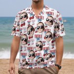 Personalized Cherry Face Photo Shirt Patriotic 4th of July Independence Day Gift for Patriots Men