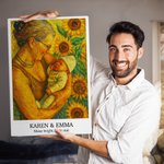 Personalized Turn Photo into Sunflower Oil Paintings Effect Poster Oil Canvas Painting Keepsake Anniversary Birthday Gift for Family Friend