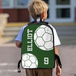 Personalised Multicolor Ball Sports Backpack Lunch Bag Pencil Case Set with Name and Number Team Training Back to School Gift for Kids Students