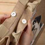 Bolso de yute personalizada grande con nombre y 1 a 3 perros de dibujos animados en 3D regalo de cumpleaños para mujeres y amantes de las mascotas