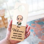 Personalized Cartoon Character Door Hanger with Name and Text Door Knob Decoration Birthday Office Gift for Family Friends