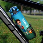 Borraccia sportiva 1000ml personalizzata con nome numero e personaggio sportivo cartone animato regalo di compleanni per amanti di basket e sport